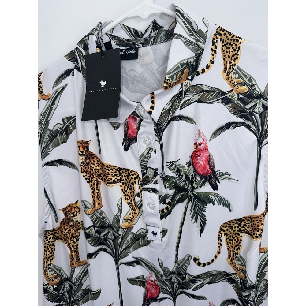 New Bad‎ Birdie XXL 2XL Sleeveless Golf Polo Tank Wildlife All Over Print Tennis